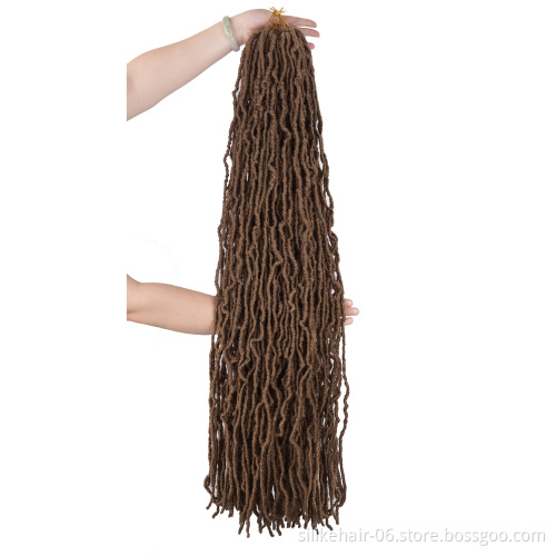 36inch Brown Pink Purple Long Goddess Dreadlocks Hair Black Women Nu Locs Crochet Braiding Hair Synthetic Faux Locs Extensions